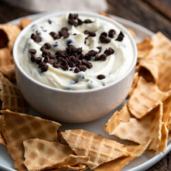 Cannoli Dip in a white bowl.