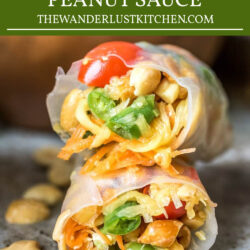 Fresh Thai Spring Rolls with Peanut Sauce Recipe Pin