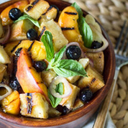 A bowl of grilled Panzanella salad.