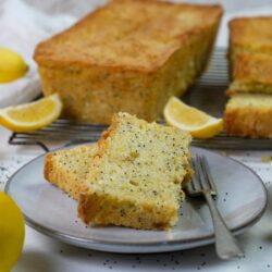 Slices of summer squash bread served on a plate.