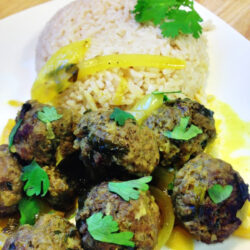 Moroccan Kefta served on a plate.