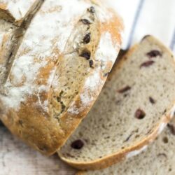 Salty olives add a depth of flavor to this rustic bread recipe!