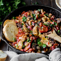 Tuscan White Bean Skillet Recipe.