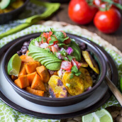 Vegan Cuban Bowl served on a table.